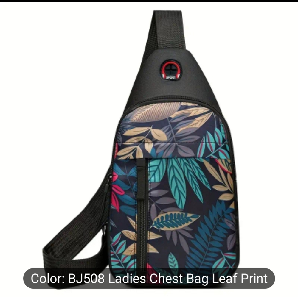 Leaf Print Crossbody Bag
